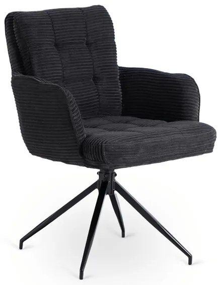 Dizajnová otočná stolička Antony čierny menčester