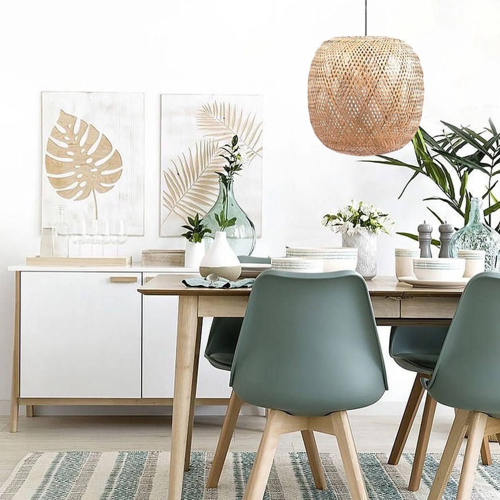 Toolight Rea, STROPNÉ ZÁVESNÉ SVIETIDLO BOHO NATURAL APP1326-1CP, OSW-05368