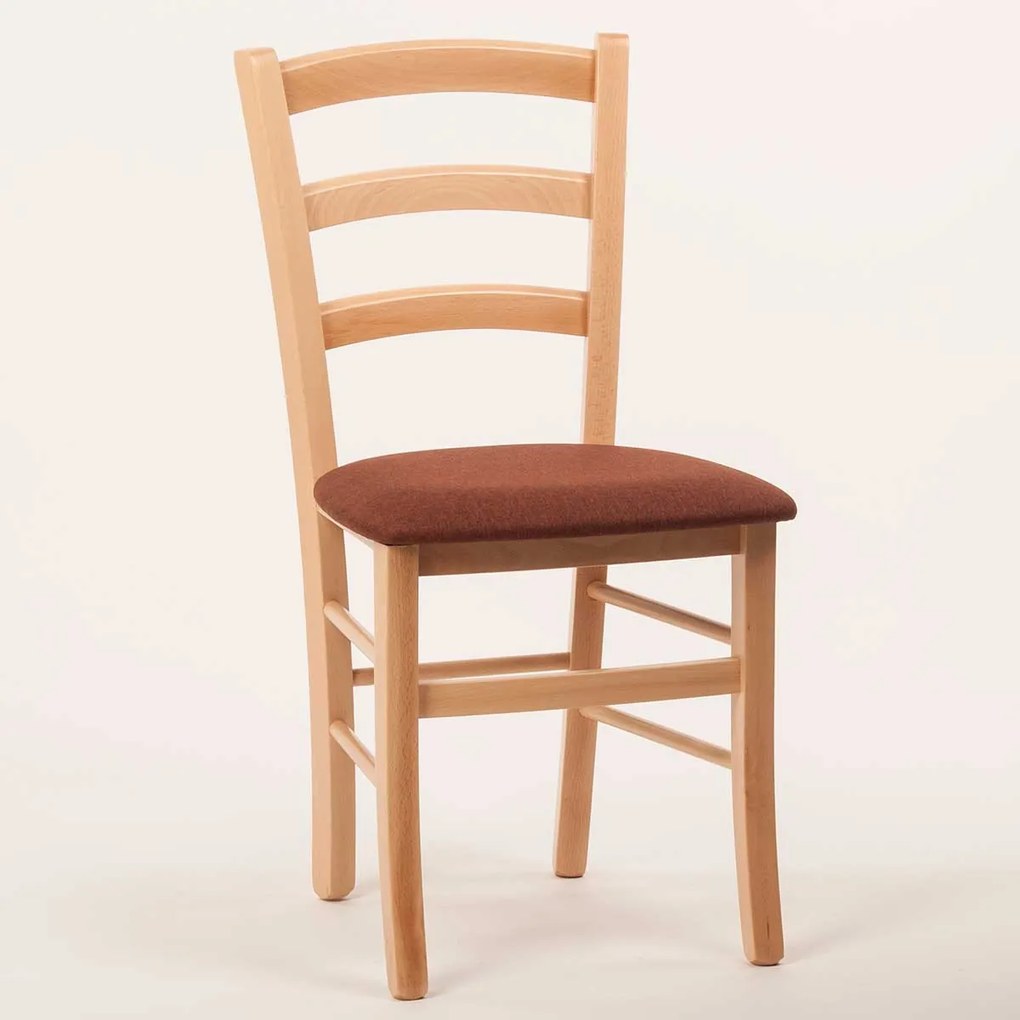 Stima stolička PAYSANE s čalúneným sedákom Vyberte odtieň ->: Wengé, Vyberte látku ->: LUX Terracotta 10