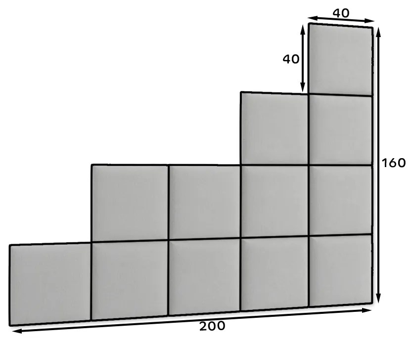 Set 12 čalúnených panelov Quadra 200x160 cm (mentolová). Vlastná spoľahlivá doprava až k Vám domov. 1051999