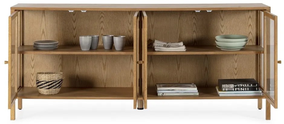 Vitrína v dekore duba v prírodnej farbe 180x80x40 cm Ceci – MOME