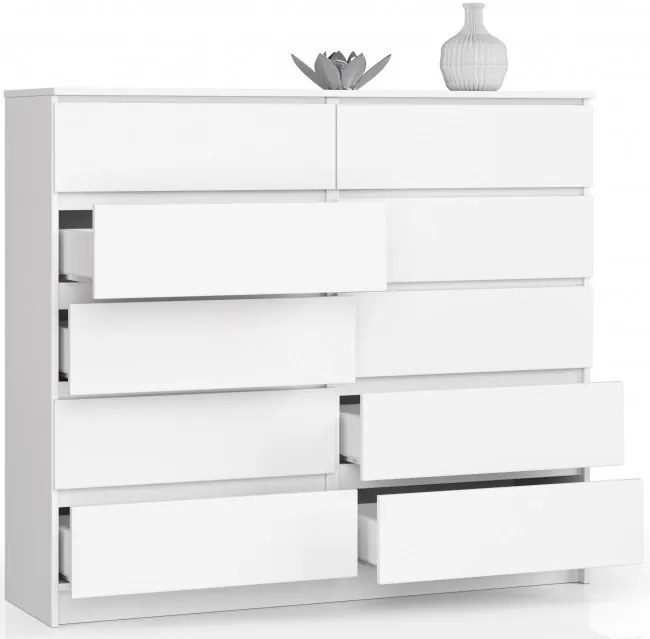 Komoda K140 10SZ CLP biela
