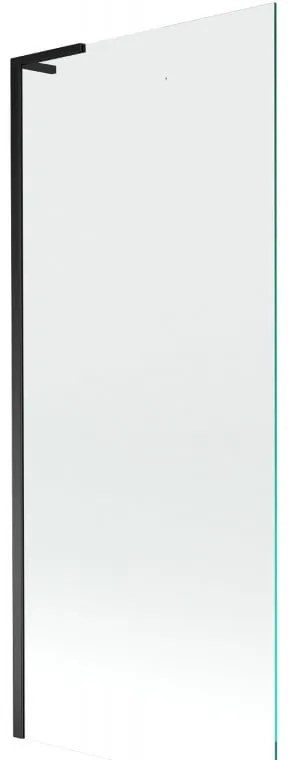 Mexen Next L, 1-krídlová vaňová zástena 80 x 150 cm, 6mm číre sklo, čierny profil, 895-080-000-03-00-70