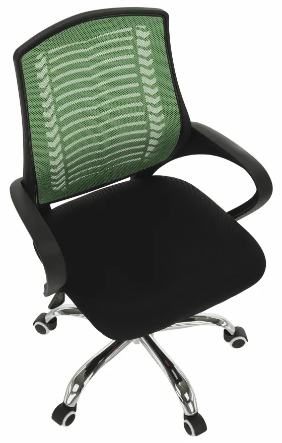 Kancelárske kreslo s podrúčkami Imela Typ 2 - zelená / čierna / chróm