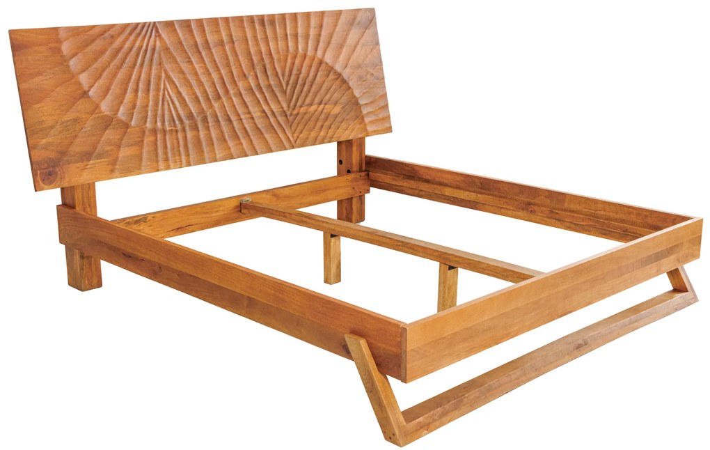 Dizajnová posteľ Zorpi 180x200cm masívne mangové drevo / hnedá