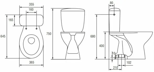 Cersanit K08-029 - Stojace WC s WC sedadlom PRESIDENT keramika/biela