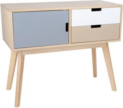 Konzolový stolek barevný MILANO s 2 zásuvkami a 1 dveřmi House Nordic 2301001