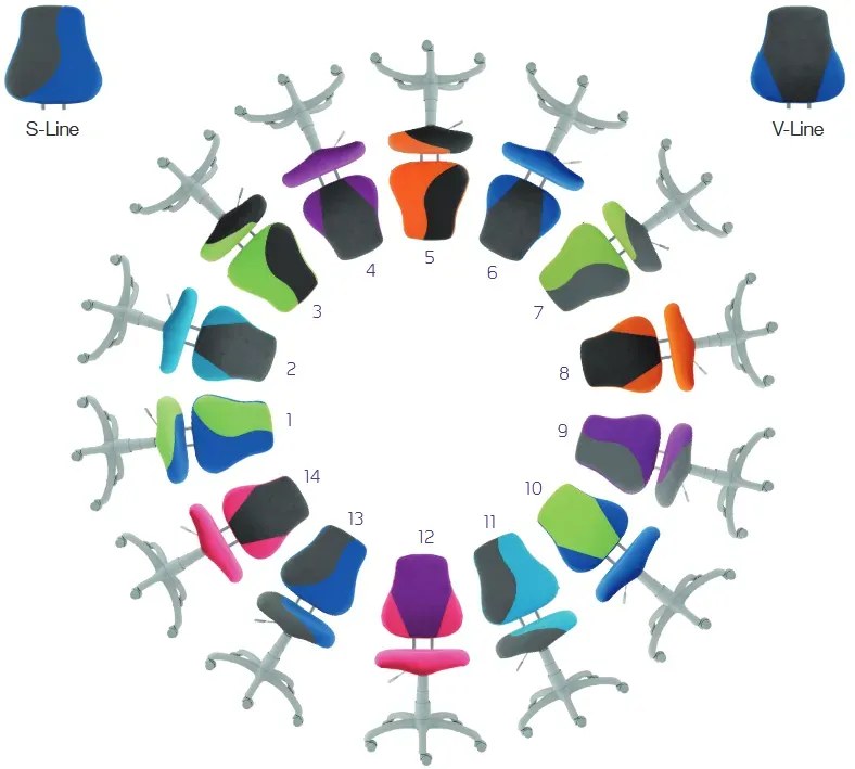 Rastúca stolička FUXO S-LINE V-LINE poťah SUEDINE vzory