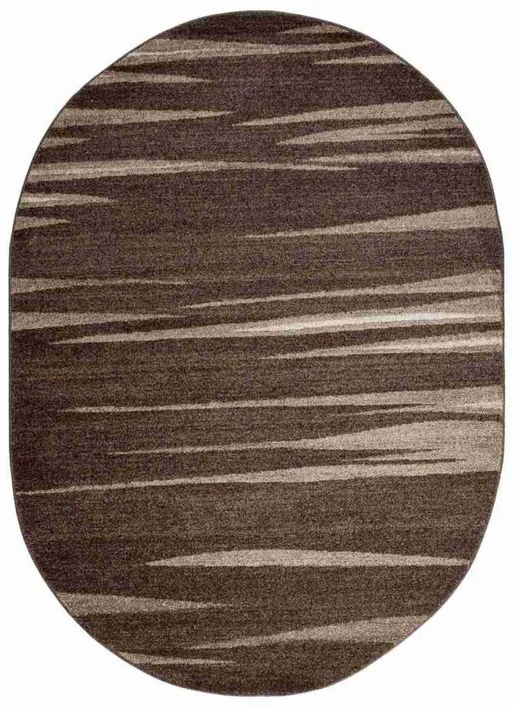 Kusový koberec Albi tmavo hnedý ovál, Velikosti 160x220cm