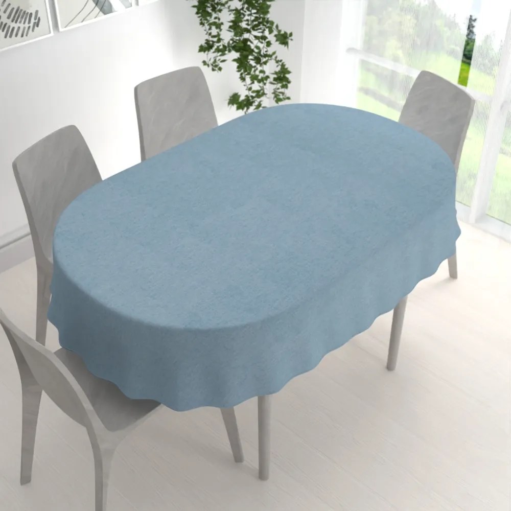 Biante Dekoračný oválny obrus BKW-210 Svetlo modrý žíhaný 100x140 cm