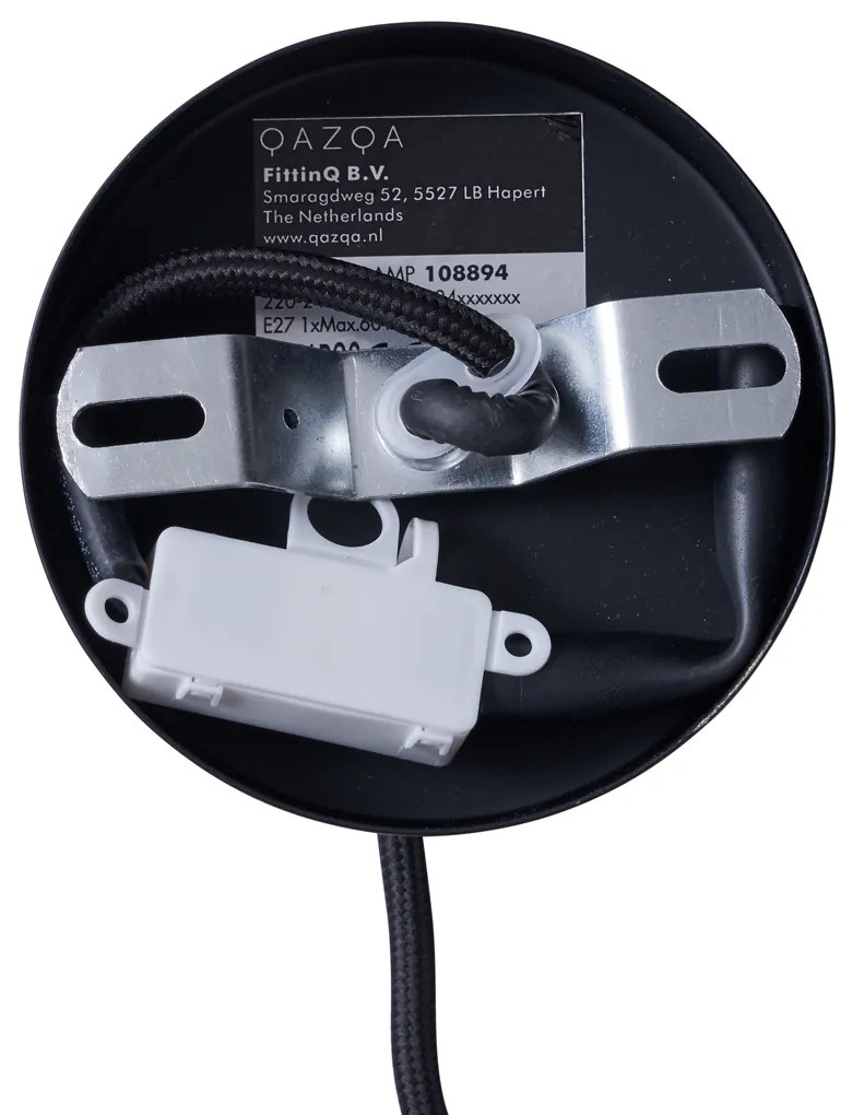 Moderné závesné svietidlo čierne so zlatým interiérom - Loes