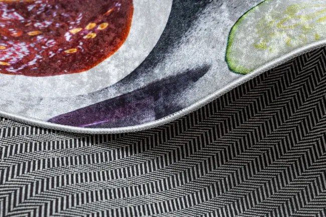 Protišmykový koberec / behúň ANDRE 33580 strieborný / zelený