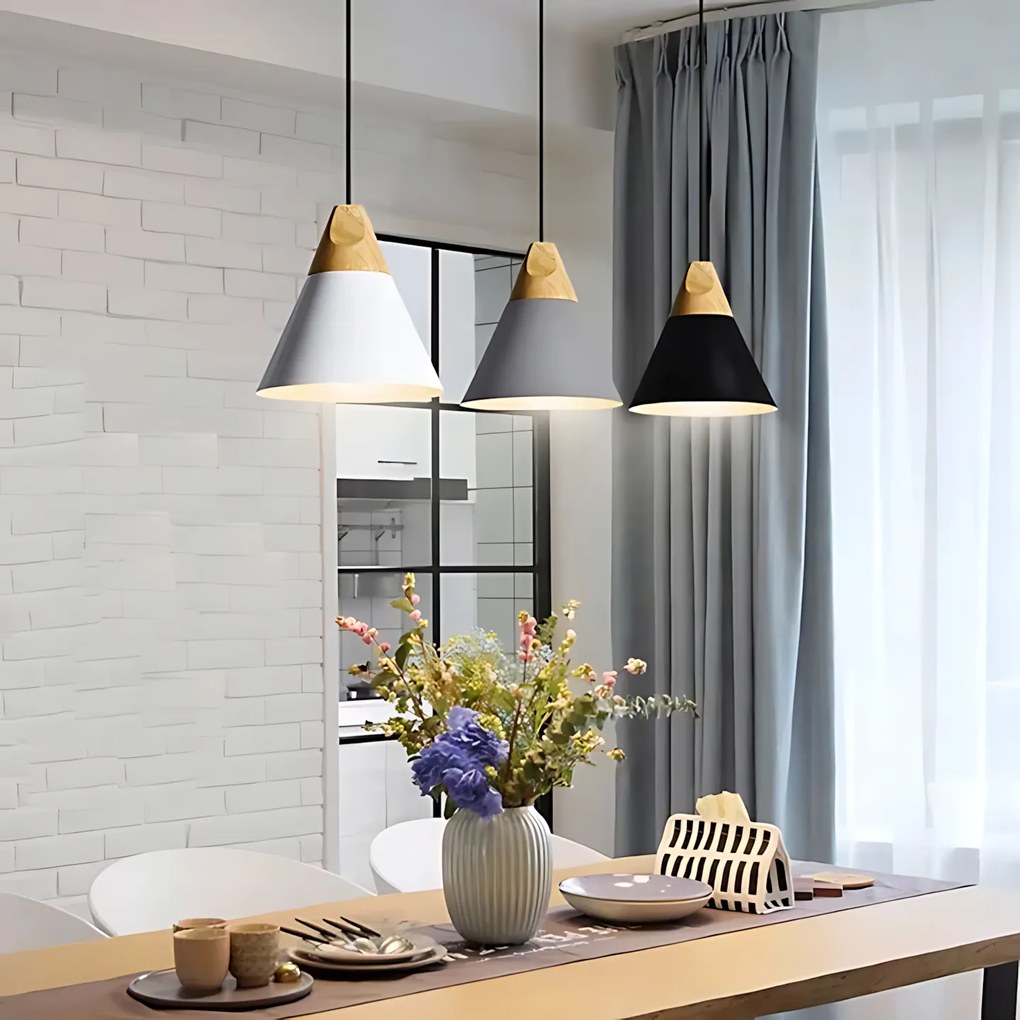 Toolight - Závesná lampa Scandi A 1xE27, biela-hnedá, OSW-00148