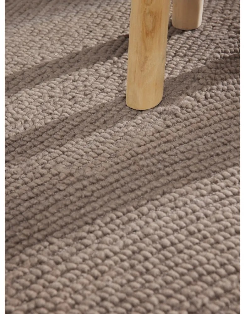 Ručne tkaný vlnený okrúhly koberec taupe ø 150 cm Eleni Taupe – Hanse Home