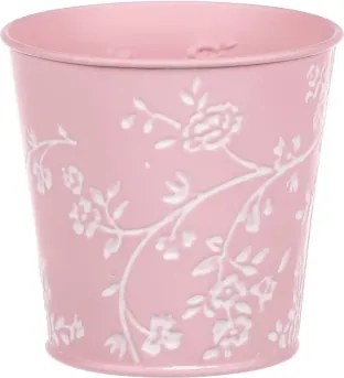 Obal na kvetináč ružový s bielymi ružami, 11 cm%