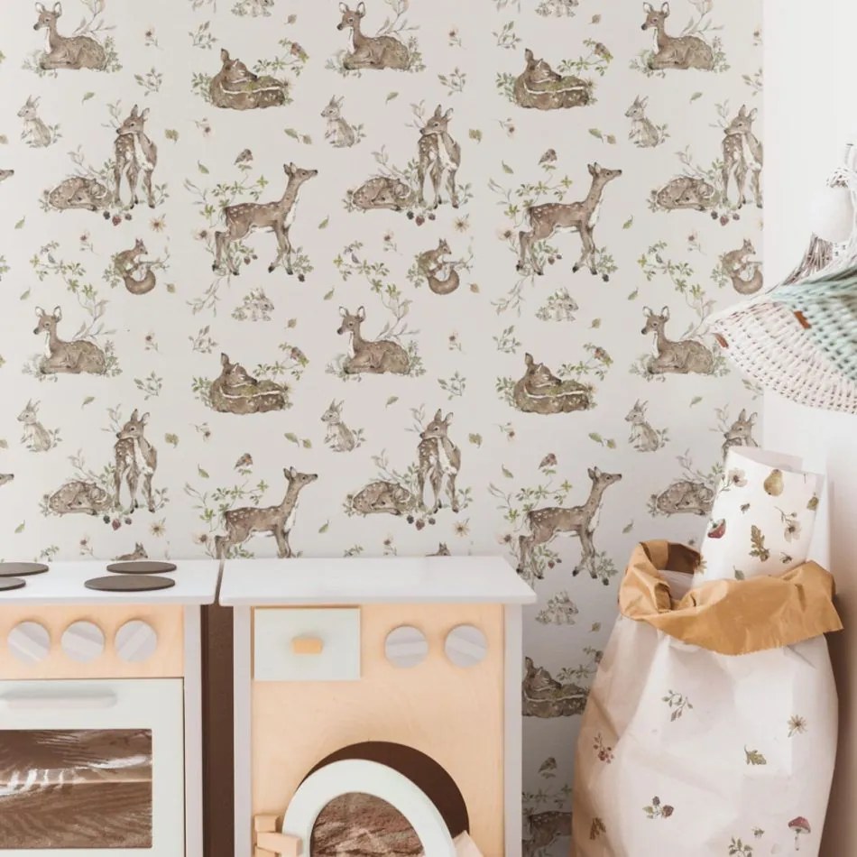 Tapeta jelenia lúka šedá 280×50 cm