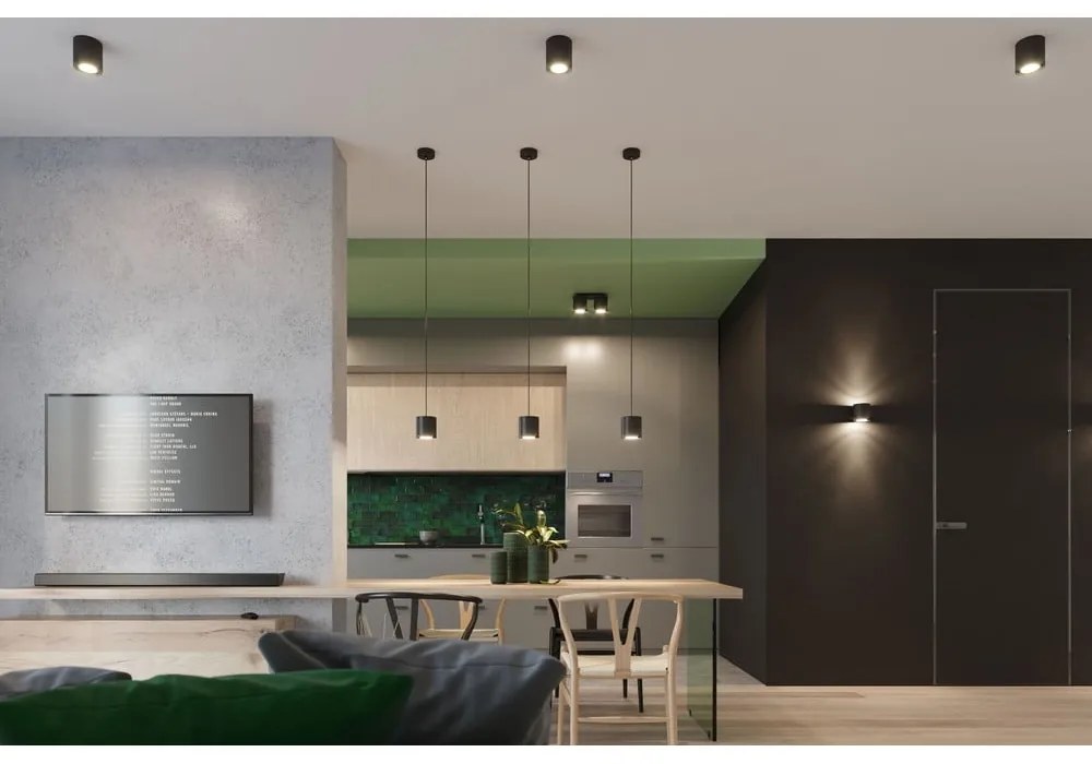 Čierne nástenné svietidlo Nice Lamps Roda