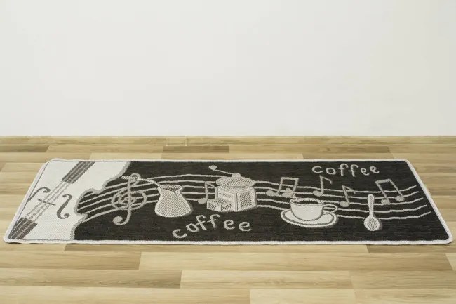 Protišmykový kuchynský koberec/ behúň Flex 951/80 Káva grafitový