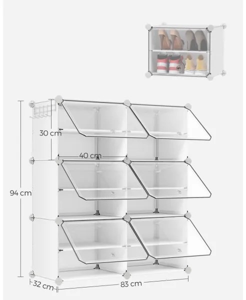 Modulárny regál s priehradkami BOXIFY biela