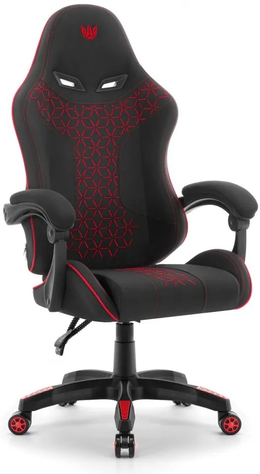 Herná stolička HC-1008 2.0 s ergonomickými vankúšmi - čierno-červená