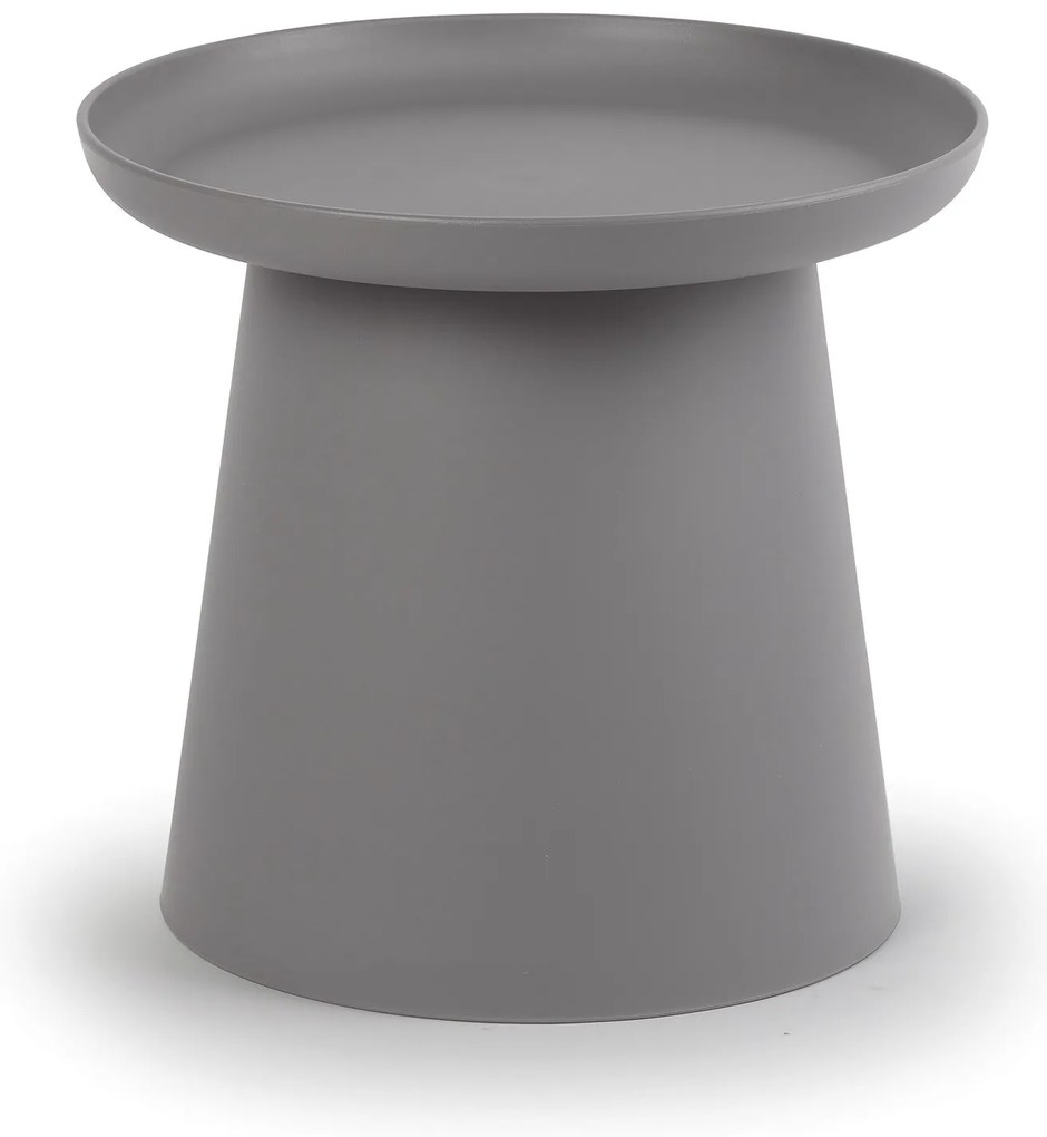 Plastový kávový stolík FUNGO, priemer 50 cm, sivý