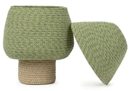 Zelený látkový detský kôš na hračky ø 25x36 cm Big Tree – Lorena Canals