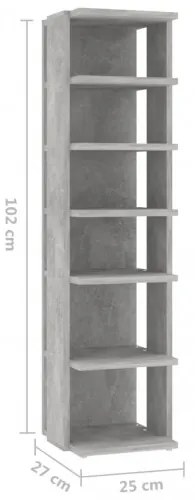 vidaXL Skrinky na topánky 2 ks betónové sivé 25x27x102 cm-