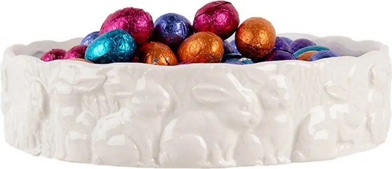 Keramická servírovacia miska s králikmi Rabbit - Ø 20*5 cm