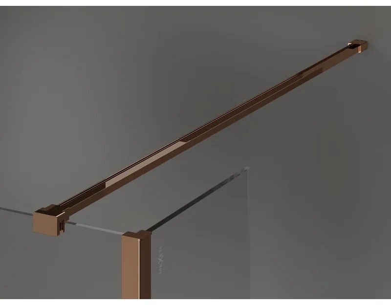 Mexen Kioto, sprchový kút typ Walk-in 90 x 30 cm, 8mm číre sklo, profil ružové zlato, 800-090-212-60-00-030