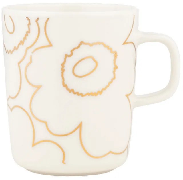 Hrnček Oiva Piirto Unikko 0,25l, bielo-zlatý