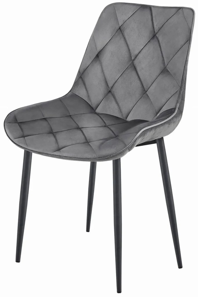 AKCIA Zamatová jedálenská stolička TOR, tmavosivá II. akosť