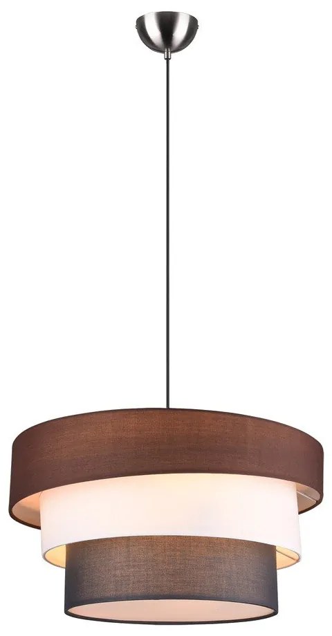Sivo-hnedé závesné svietidlo s textilným tienidlom ø 45 cm Ibis – Trio