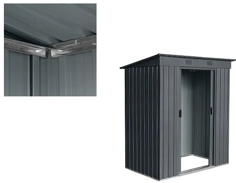 Záhradný domček BestBerg ZDR-1A / 1,9 m² / 110 x 174 x 191 cm / sivá