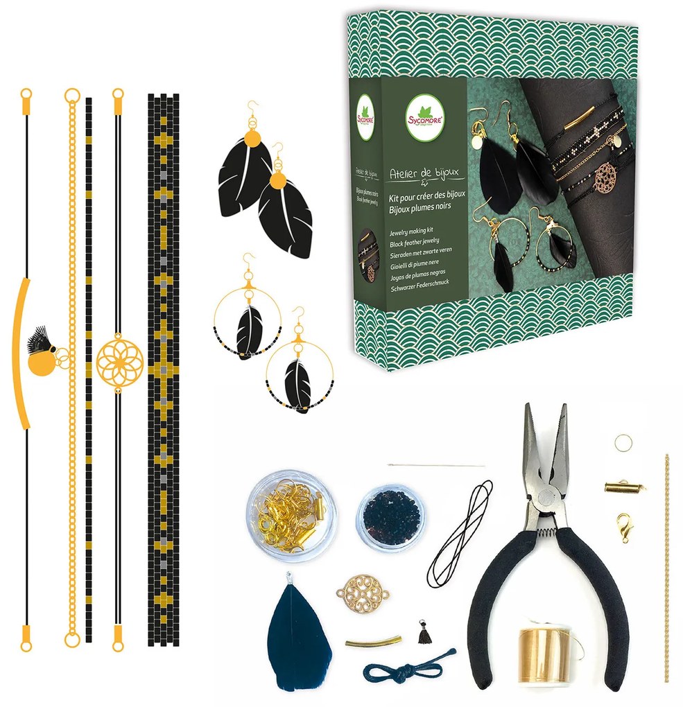 Výroba šperkov – bižutéria s čiernymi pierkami