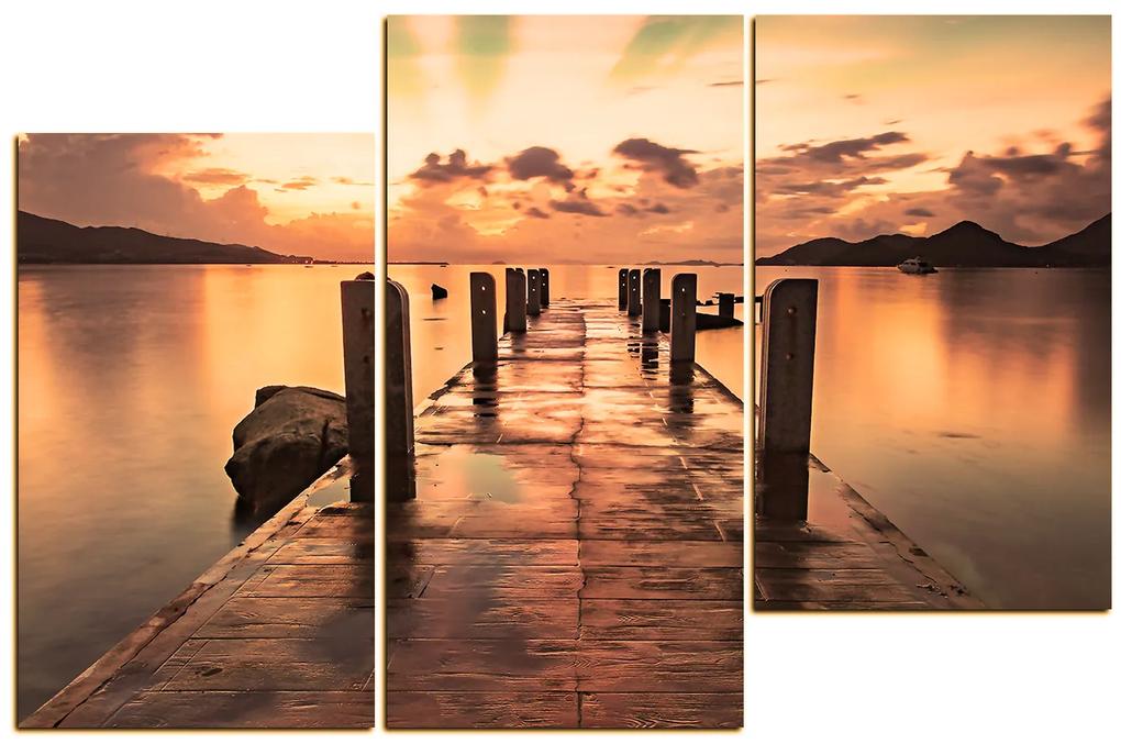Obraz na plátne - Krásny západ slnka nad jazerom 1164FD (150x100 cm)