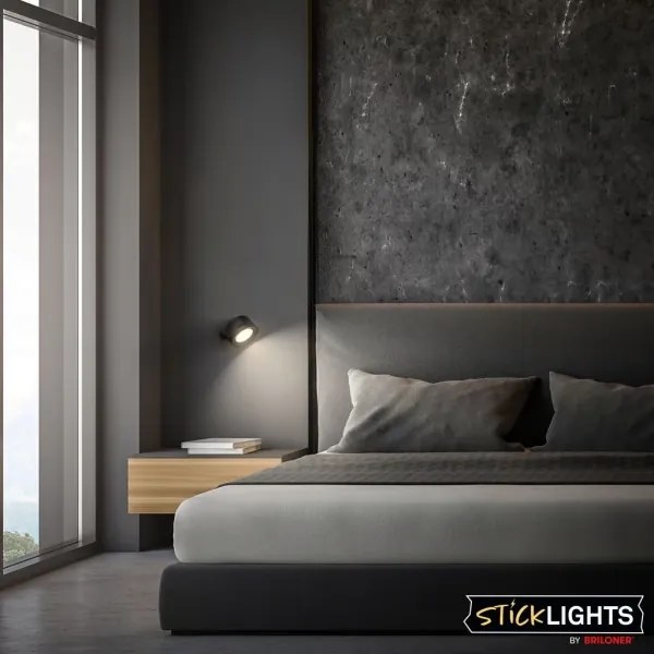 Briloner 3896015 - zatemnjujoča polnilna stenska LED-svetilka LED/1,6W/5V 1500 mAh črna