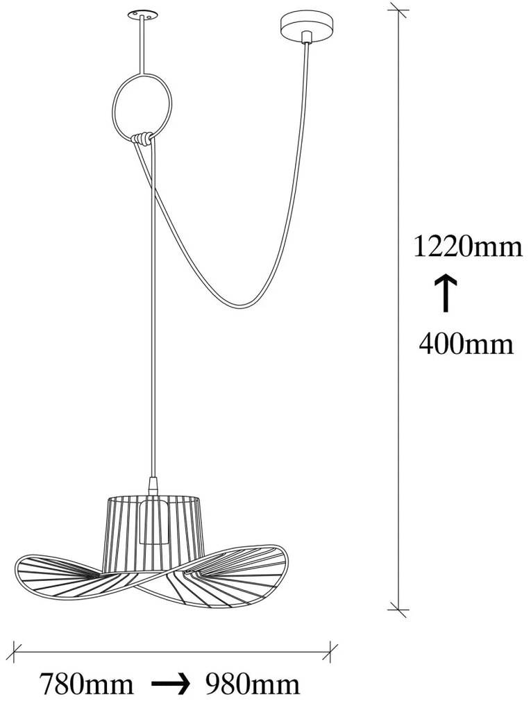 Závěsný lustr Tel IV černý