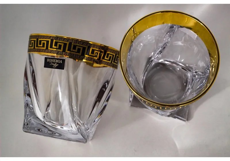BOHEMIA QUADRO VERSO GOLD POHÁR NA WHISKY SADA 6 KS