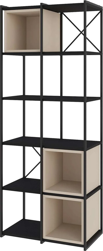 Knižnica Houseland Vale Midi čierna/pieskovec