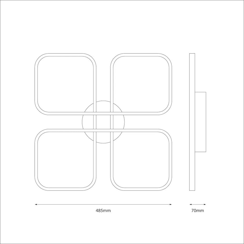 Stropné LED svietidlo Hidalgo, 1x LED 40w, 4000k, b