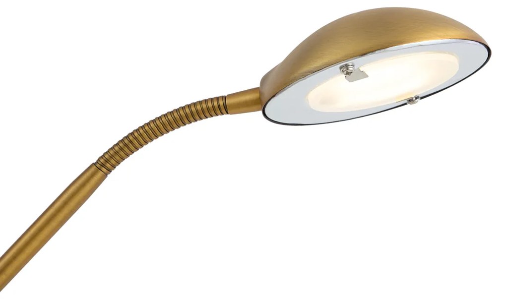 Moderná stojaca lampa bronzová vrátane LED 3-stupňovo stmievateľná nabíjateľná - Waldorf