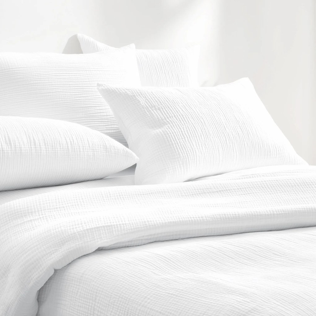 Goldea mušelínové posteľné obliečky – biele 220 x 200 a 2ks 70 x 90 cm