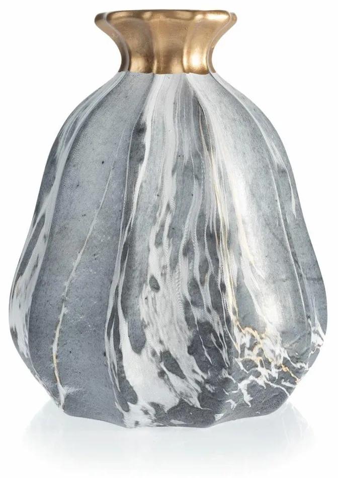 Váza Liam Marbling 21 cm sivá