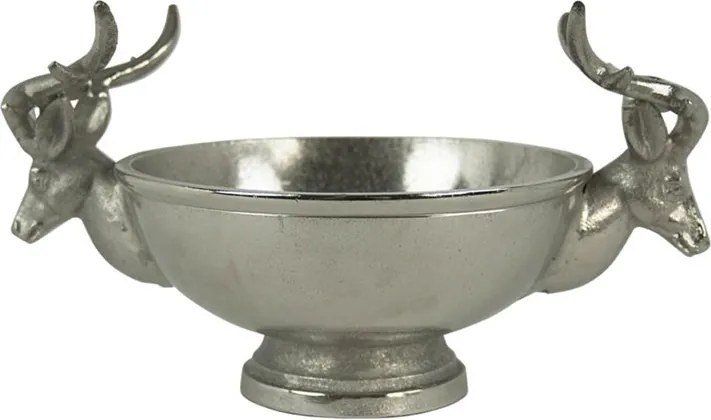 Strieborná kovová miska s jeleňmi S - 25 * 17 * 14cm