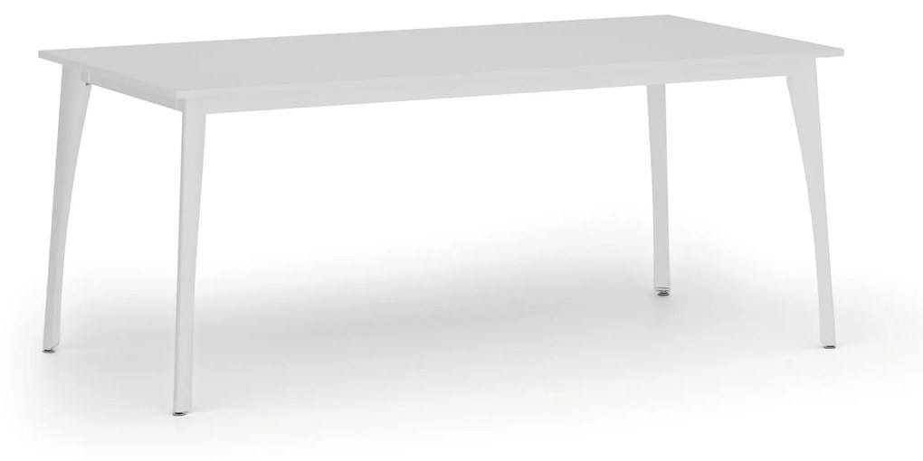 Rokovací stôl PRIMO OMEGA, 1800 x 900 mm, biela podnož, biela