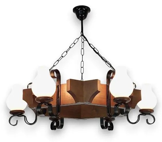 Brilagi - Luster na reťazi QUEEN 6xE14/40W/230V buk/orech