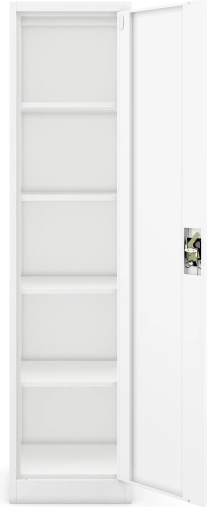 Kovová kancelárska skriňa na dokumenty, široká, biela, 450x1850x400 mm: ALEX