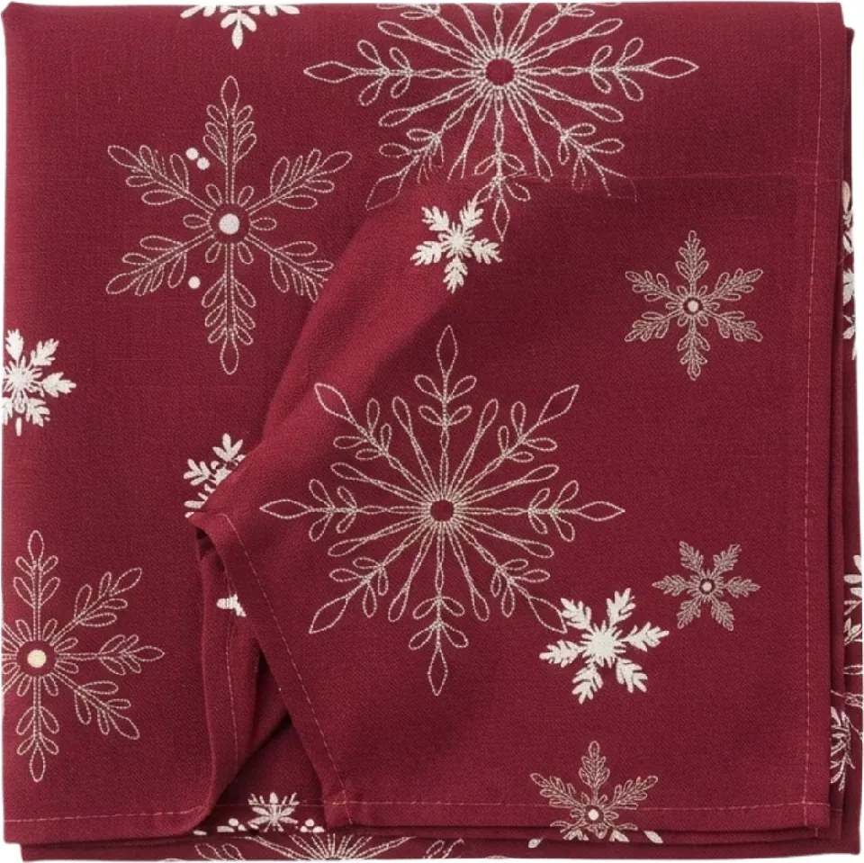 Vianočný obrus SNOWFALL 85x85 cm, vínový