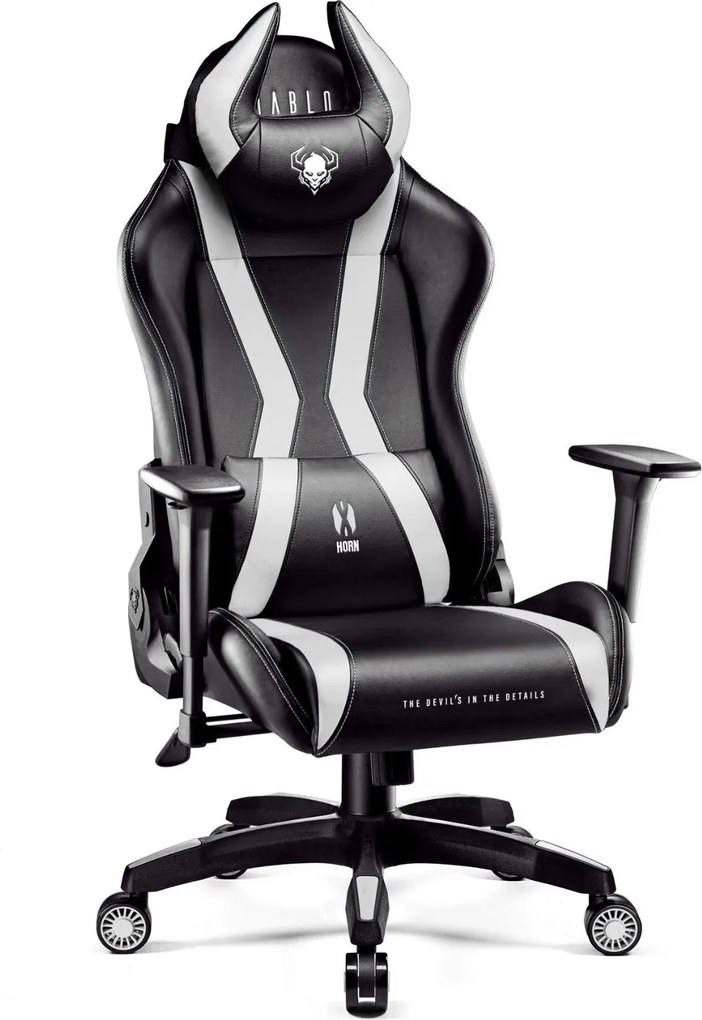 Diablo Chairs - Herné kreslo Diablo X-Horn 2.0 King Size: čierno-biele