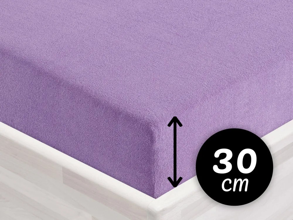 Froté napínacie prestieradlo na vysoký matrac FR-012 Levanduľové 200 x 220 - výška 30 cm